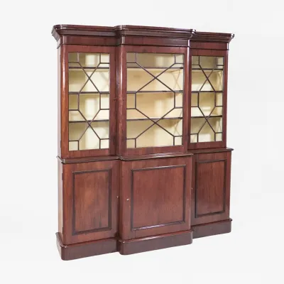 Early Victorian 3 Door Breakfront Bookcase