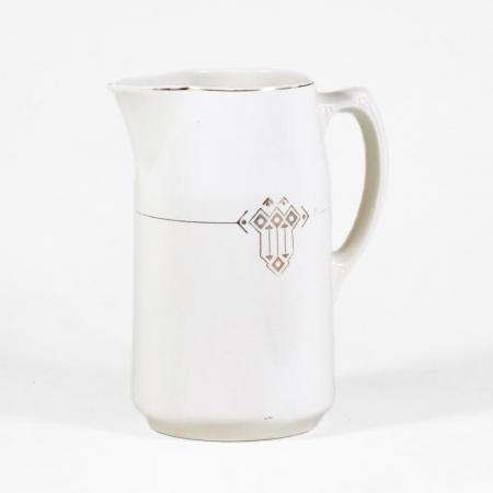 Antike Waschgarnitur Art-Deco – Schüssel und Krug aus Fayence