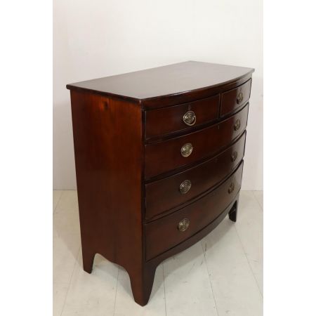 Antike Bowfront Kommode aus England, Mahagoni, ca. 1860