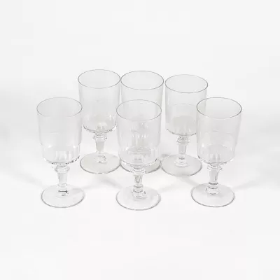 6 Vintage Kristallgläser mit Facettenschliff