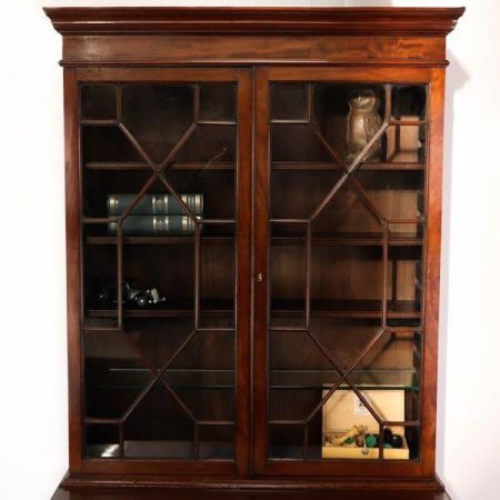 Antike Sekretär Kommode mit Bücherschrank, Mahagoni, ca. 1860