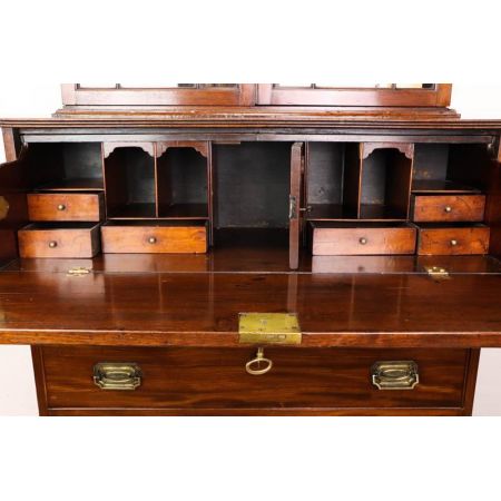 Antike Sekretär Kommode mit Bücherschrank, Mahagoni, ca. 1860