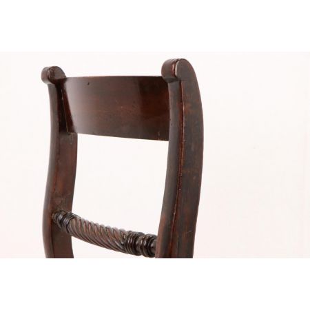 Antike Viktorianische Esszimmer Stühle, Dining Chairs aus Mahagoni Holz 6 Stück, Column Legs, Sabre Legs mit Schönen Sauberen Polstern, ca. 1860