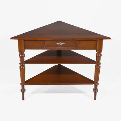 Victorian Corner Table aus Mahagoni mit Schublade und Ablagen