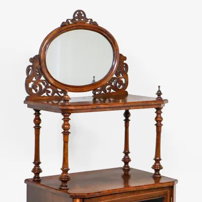 Antiker englischer Spiegelschrank / Vanity aus Mahagoni und Palisander, ca. 1860