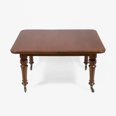 Viktorianischer ausziehbarer Esstisch Antik aus Mahagoni mit Rollen