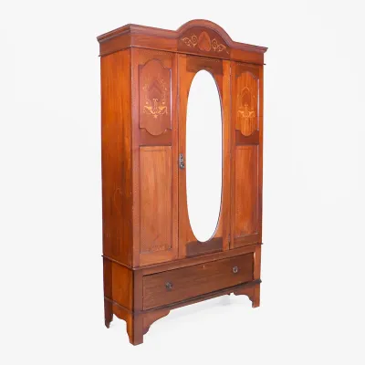 Antiker Mahagoni Kleiderschrank aus England um 1900 – Edwardian Wardrobe