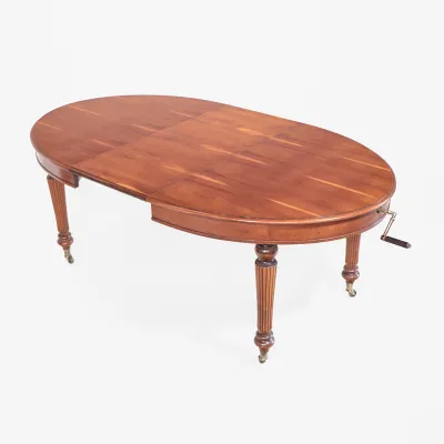 Ovaler Esstisch Antik Stil Eibe bis 250 cm ausziehbar