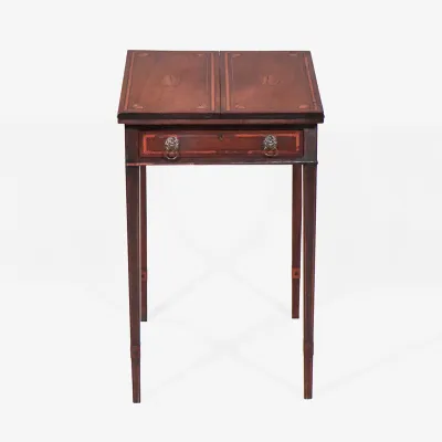 Edwardianischer englischer Kartentisch – Antiker klappbarer Spieltisch aus Mahagoni