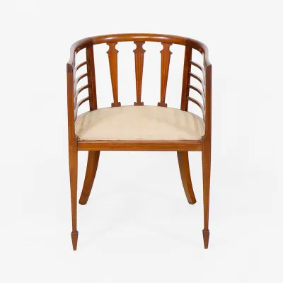 Butlers Holzstuhl im Jugendstil – Mahagoni Armlehnstuhl um 1900