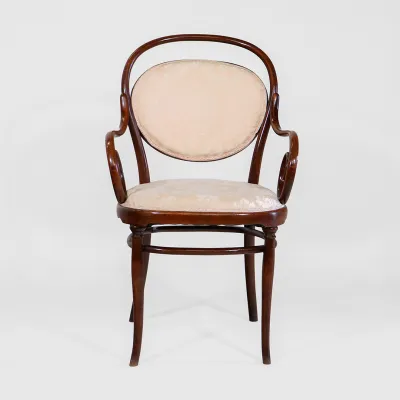 Vintage Bugholzstuhl aus Buche Massivholz – Armchair mit gebogenen Armlehnen