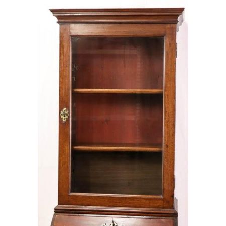Antiker Aufsatzsekretär mit einfacher Verglasung, Mahagoni, 19. Jahrhundert