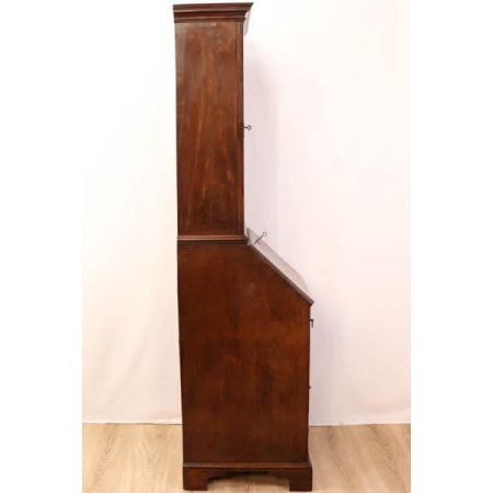 Antiker Aufsatzsekretär mit einfacher Verglasung, Mahagoni, 19. Jahrhundert