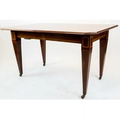 Antiker ausziehbarer Esstisch, 2 extra Tischplatten, Mahagoni, ca. 1890