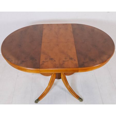 Antiker, erweiterbarer Esstisch aus Eibenholz