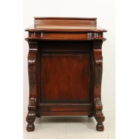 Antiker Davenport Desk mit filigranen Schnitzarbeiten, Mahagoni, ca. 19. Jahrhundert