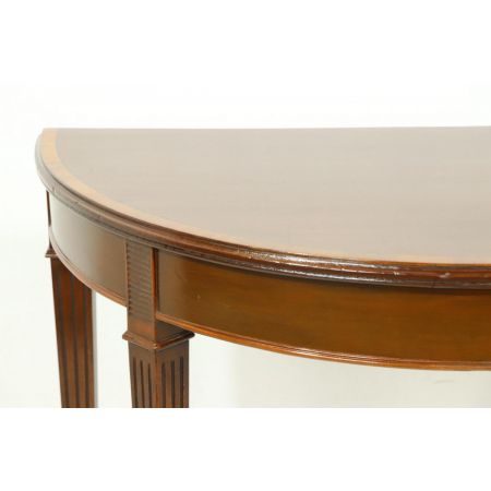 Antiker Demi Lune Beistelltisch, halbrund, Mahagoni, ca. 1860