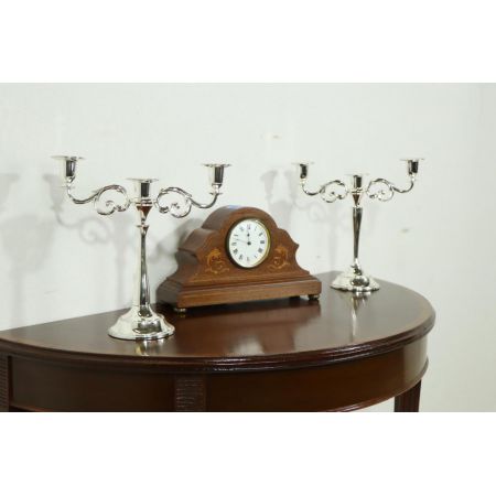 Antiker Demi Lune Beistelltisch, halbrund, Mahagoni, ca. 1860