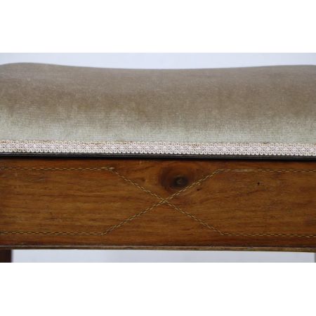 Antiker Klavierhocker mit Seidenholz Intarsien, Mahagoni, ca. 1900