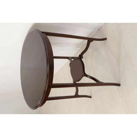 Antiker runder Beistelltisch, massives Mahagoni, ca. 1890