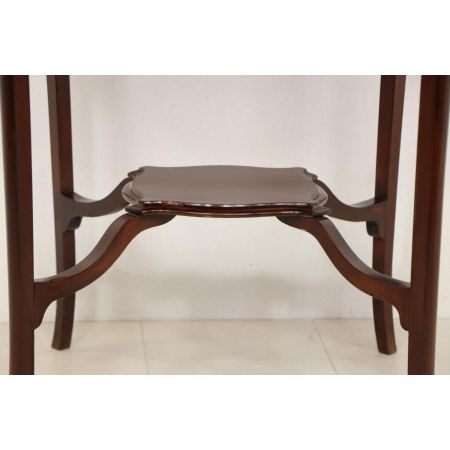 Antiker runder Beistelltisch, massives Mahagoni, ca. 1890