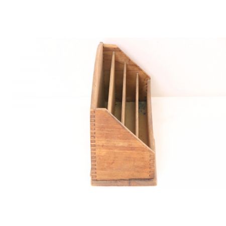 Antiker rustikaler Briefhalter, Eiche, ca. 1920