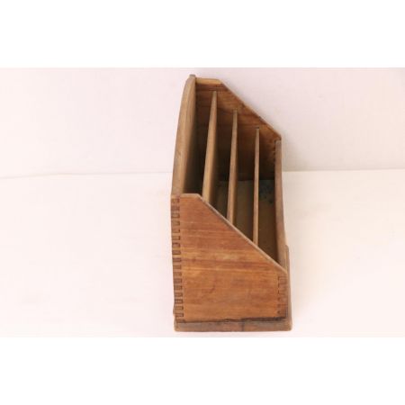 Antiker rustikaler Briefhalter, Eiche, ca. 1920