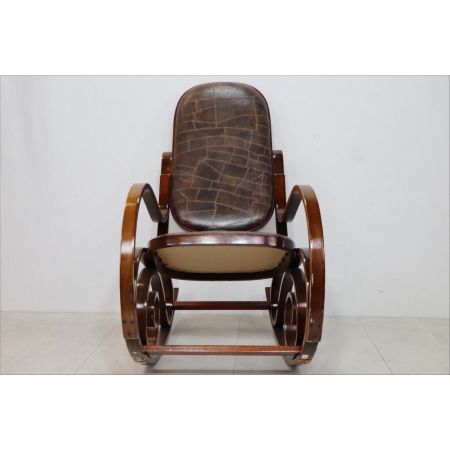 Antiker Thonet Stil Schaukelstuhl, massive Buche, ca. 1920