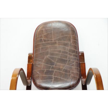 Antiker Thonet Stil Schaukelstuhl, massive Buche, ca. 1920