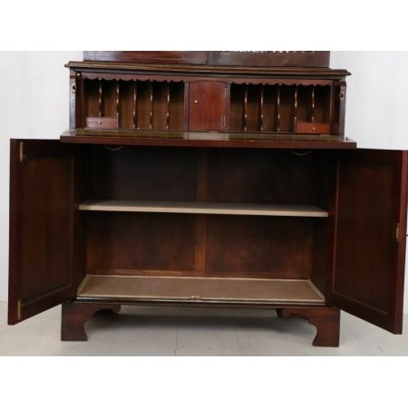 Antikes Secretaire Bookcase / Sekretär mit Aufsatz, Mahagoni, ca. 1890