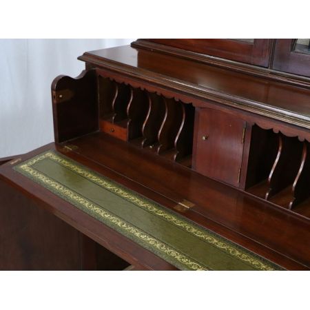 Antikes Secretaire Bookcase / Sekretär mit Aufsatz, Mahagoni, ca. 1890