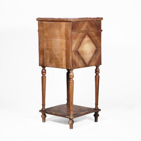 Antikes französisches Schränkchen mit Marmorplatte und Mahagoni-Dekor