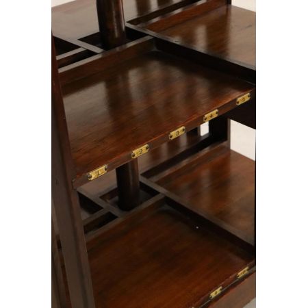 Antikes Revolving Bookcase mit Messing Plaketten, Mahagoni, ca. 19. Jahrhundert