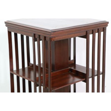 Antikes Revolving Bookcase mit Rollen, Mahagoni, ca. 1890