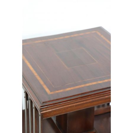 Antikes Revolving Bookcase mit Rollen, Mahagoni, ca. 1890