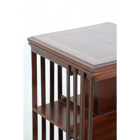 Antikes Revolving Bookcase mit Rollen, Mahagoni, ca. 1890