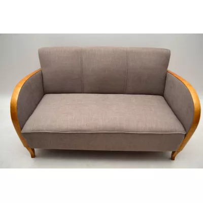 Schwedisches Art Déco Satin Birch Polstersofa
