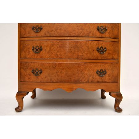 Antiker Georgian Style Burr Walnut Chest on Chest