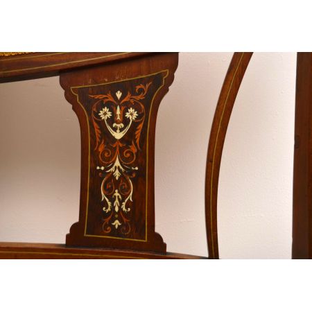 Antiker Edwardian Inlaid Mahogany Settee