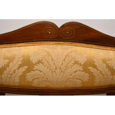 Antiker Edwardian Inlaid Mahogany Settee