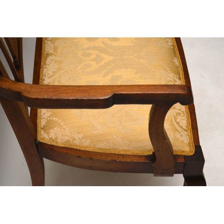 Antiker Edwardian Inlaid Mahogany Settee