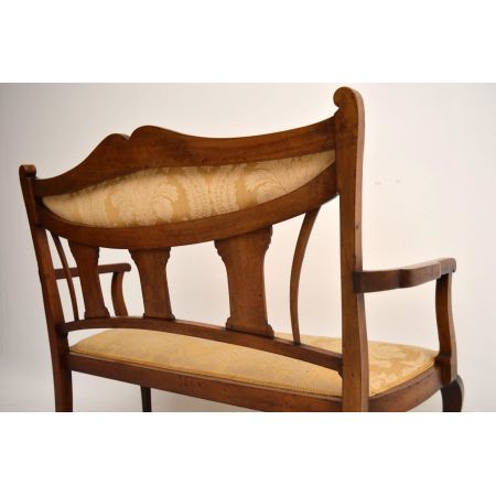 Antiker Edwardian Inlaid Mahogany Settee