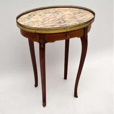 Antiker French Marble Top Side Table