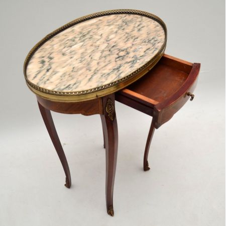 Antiker French Marble Top Side Table
