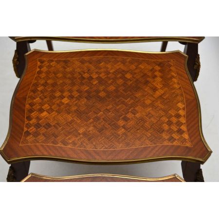 Antikes French Nest of 4 Parquetry Top Tables