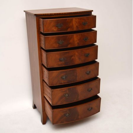 Antike Mahagoni Kommode mit 6 Schubladen in dunklem Holz