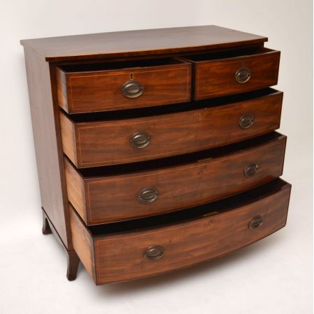 Antike Mahagoni Serpentine Kommode