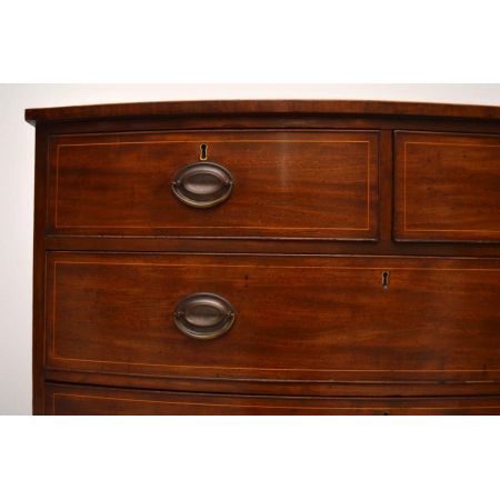 Antike Mahagoni Serpentine Kommode