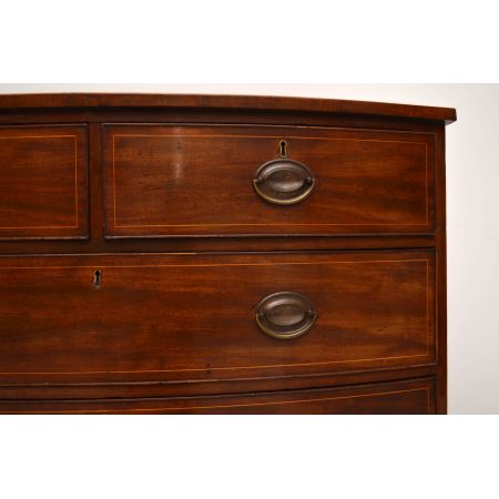 Antike Mahagoni Serpentine Kommode