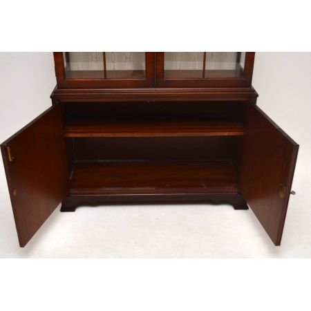 Große antike Mahagoni Vitrine Display Schrank 